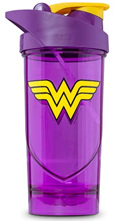Shieldmixer Hero Pro Classic Shaker Wonder Woman Classic - BPA-frei - Gym-Zubehör - Eiweiss-Shaker - Fitness-Trinkflasche - Lila - 700ml