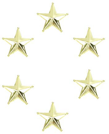 Mini 3D Gold Stars Christmas: 50pcs Xmas Pentagram 3cm Tiny Charms DIY for Crafts Holiday Tree Decoration and Topper