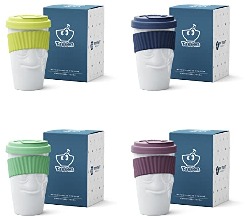 Fiftyeight - To Go Becher Lecker 400 ml - Limette Marineblau Mint Weinbeere (Farbmix, 4)