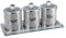BTSKY Set of 4 for Sugar Coffee Tea Canisters With Lid and Tray - Glass Mirrored with Crushed Diamonds Container for Kitchen Table, Decorative Sparky Glass Decor Counter Constainers