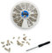 120 pcs Nickel Plated Tip Screws Pointed Cross Slot Leather Accessories 12 Sizes Belt Screws Include M2*3-M2*6, M2.5 * 3-M2.5 * 8, M3*3-M3*8 with 2mm Screwdriver for Belt Buckle Wallet Handbag Purse