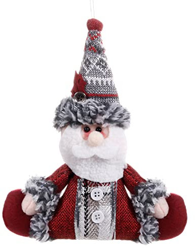 SPRINGOS Weihnachtsmann gestrickte Zipfelmütze mit Pompon, 19 cm Nikolaus zum Aufhängen Weihnachtsdekoration Tannenbaum