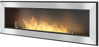 Chimenea de bioetanol Frame 1500 Inox SimpleFire empotrable con cristal