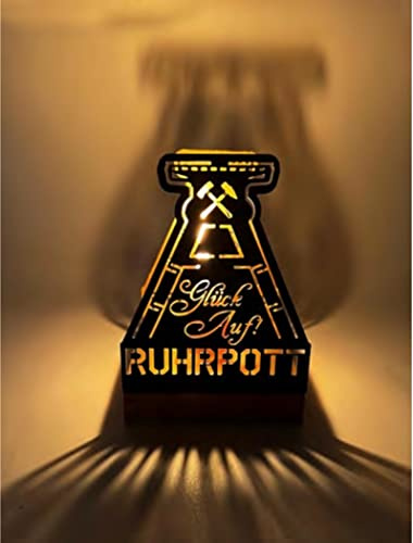 Windlicht Ruhrpott Bergbau Kumpel Förderturm aus Metall Glück auf Teelicht