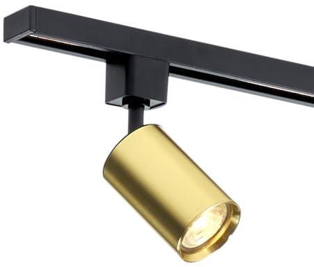 Qub Focus III 1-Phasen Schienensystem Lampen - Spotleuchten - GU10 und LED-Kompatibel - Deckenleuchte strahler - Led Deckenstrahler für lampen Schienensystem decke - Gold