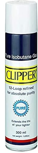 Clipper Gas Gelb White Pure Feuerzeuggas zum Nachfüllen GRATIS Crystal Balls (1x Gas White 300ml)