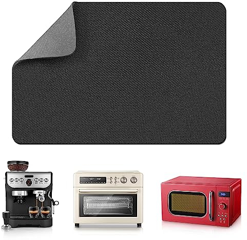 LOPNUR 17x12 Large Appliance Slider, Appliance Sliders for Kitchen Appliances, 360° Rotating Sliding Tray for Coffee Maker, Countertop Mover Mat Cut to Fit Stand Mixer Air Fryer Microwave, Gray