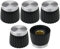 6.4mm Round Hole Metal Cap Marshall Style Guitar Amplifier Control Knob Pack of 5 (Silver)