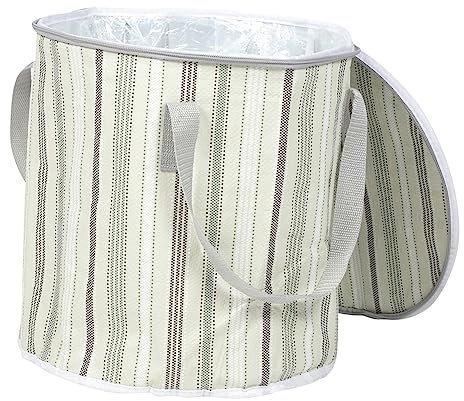 FRCOLOR Travel Portable Foot Bath Basin Heat-preservation Foot Bath Bucket for Relaxation Camping Hiking Outdoor Activities Anti-tear Design Stripes