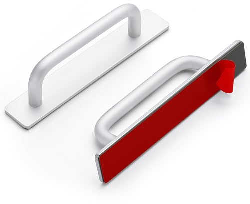 2 Pack Adhesive Handles Self Stick Instant Cabinet Handles 5.83, Silver