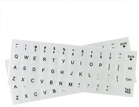 Universal English Keyboard Stickers, 2Pack Keyboard Stickers, Computer Keyboard Stickers, Black Background And White Big Lettering, Stickers for Computer Laptop Notebook Desktop