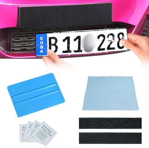 Kennzeichenhalter Set,Kennzeichenhalter Rahmenlos,Klett Kennzeichenhalter für Auto,Rahmenlose Klett Nummernschildhalter,KFZ Kennzeichen Set,Selbstklebend Für Standardkennzeichen