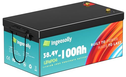 LiFePO4 batterie 100ah, 3840w puissance batterie de voiturette de golf à cycle profond 36V, batterie au lithium BMS intégrée pour bateau de mer, RV, énergie solaire, camping - car, Kayak (36V 100ah)
