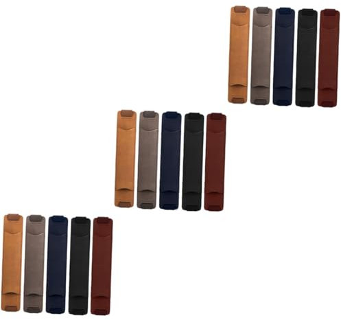 Lurrose 15 STK Etui Notebook-stifthalter Notebook Federmäppchen Stiftbandhülle Aus Leder Notizbuch-stifthüllen Aus Leder Reise-Notebook-zubehör Binder Notizbuch Reisen Pu Kugelschreiber