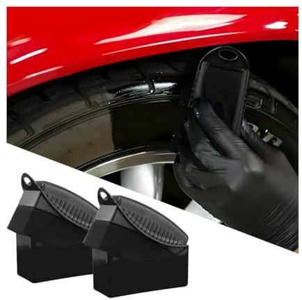 JNNJ 2Stück Auto Reinigungsschwamm mit Deckel, Applikator Pads Auto, Wachs Applikator Pad, Reifenglanz Und Pflege Reifen Bürste, Bürste Reifen(Schwarz)