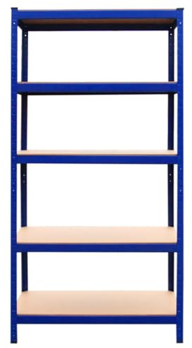 9 x T-Rax Blue Metal Racking Units 90cm x 45cm x 180cm - 5 tier storage bay garage and warehouse storage