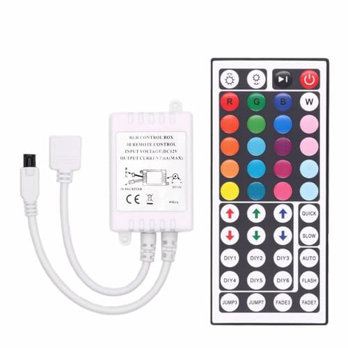ruimeimei 44keys Remote Controller RGB Control Box Dimmer Adjustable Controller for 5050 3528 RGB LED Light Strip