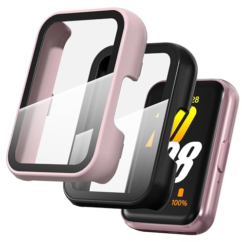 Diruite 2 Pezzi Cover per Samsung Galaxy Fit 3 Custodia con Pellicola Protettiva,HD Ultra Sottile Vetro Temperato Cover Resistente Graffi PC Protezione per Samsung Galaxy Fit 3