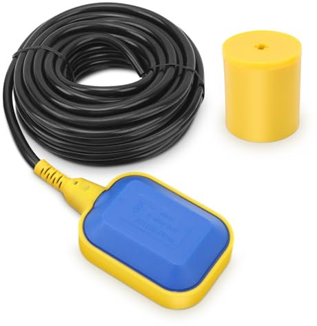 Schwimmschalter, 250 V Wasserstandsregler, Rechteckiger Schwimmerschalter, Wasserstandssensorschalter mit 10 M Kabel für Elektrische Pumpe, Wassertank