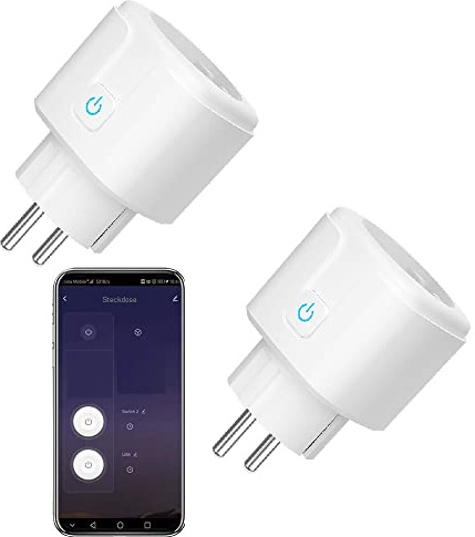UseeLink Zigbee Lot de 2 mini prises intelligentes 3.0 16 A 3600 W Compatible avec Echo Compatible avec iOS/Android Home Assistant Hub est nécessaire Blanc module ZHA Zigbee 2Mqtt