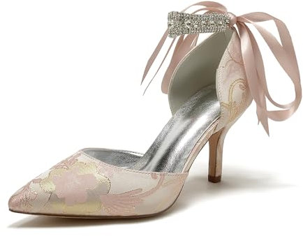 HCDZF Scarpe da Donna con Tacco Alto Scarpe da Sposa per Il Partito di Nozze,Rosa,38 EU