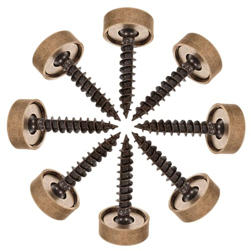 WATIIFUFU 8stücke Dekorative Schrauben Mit Zierkappen Für Spiegelmontage Metallbefestigungsschrauben Mit Abdeckungen Für Möbel Und Wohnkultur