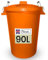 Neat. 90L Bin Coloured Large Plastic Bins, Heavy Duty Kitchen Bin with Metal Handle Dustbin with Lid For Easy Refusal, Garden Bin Indoor Outdoor Rubbish Waste or Storage of Animal Feed, Orange-1Pack