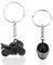 AFCJLTO 2er-Set Schlüsselanhänger Motorrad & Helm/Kolben Auto Keychain Anhänger mit Stoßdämpfer-Deko und O-Ring，DIY Autodeko Zubehör Geschenk für Motorradfahrer