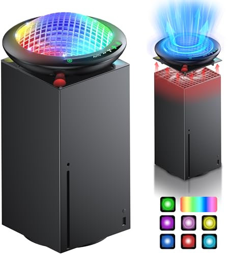 UFO Cooling Fan for Xbox Series X with 11 RGB Lights, Auto Cooling System Fan Speed Adjustable by Temperature for Xbox Series X Console, Efficient Cooler Fan Accessories, Low Noise, 3 Speed, USB Port