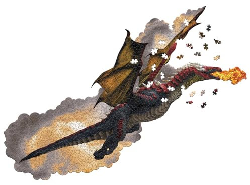 Madd Capp Animal Shaped 1000 Piece Jigsaw Puzzle - I Am Zebra, Tiger or Dragon Shaped Jigsaw For Ages 12+ Years (Dragon)