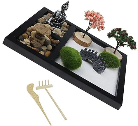 Zen-Sandtisch, 1 Set Schreibtischschmuck, Sandgarten, Japandi-Dekor, Miniatur-Dekoration, Dekor for Tisch, Miniatur-Set, Haushaltskunst, Heimschreibtisch-Dekor
