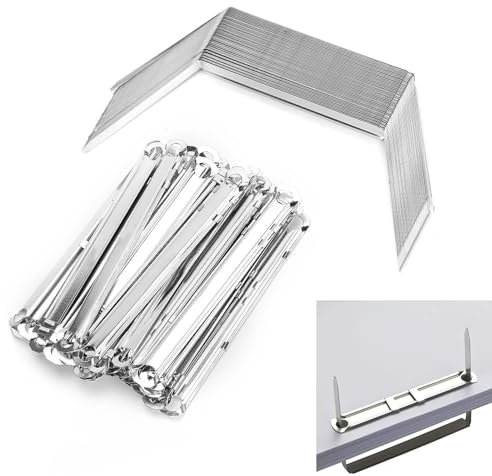 100 Pcs Binders File Clips, 80mm Prong Paper Fasteners Metal File Fastener Binder Clip Filing Strip Fastener Filing Clip for Office School Folder Binders