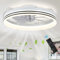 FRIXCHUR LED Dimmbarer Deckenventilator mit Beleuchtung 20 Modern Lampe mit Ventilator Unterputz-Deckenventilator mit 6 Geschwindigkeiten und 3 Farben für Wohnzimmer Schlafzimmer (50CM Weiß)