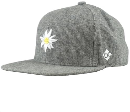 Bavarian Caps BC Cap Edelweiß Flanell Snap GRAU - -
