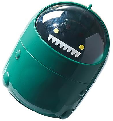 OKUMEYR Flip Trash Can Mini Garbage Bin Flip-type Trash Can Pen Holder for Desk Desktop Dustbin Tiny Containers Car Trashcan Mini Pots Cutie Holder Table Small Wastebasket Office Pp Green