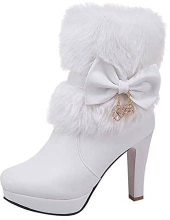 Stivali per Giardino Donna Stivali Cowboy Donna Stivaletti Donna con Tacco Stivali da Neve Texani Marroni Stivali Donna con Tacco Cowboy Boots (Nero, 41)