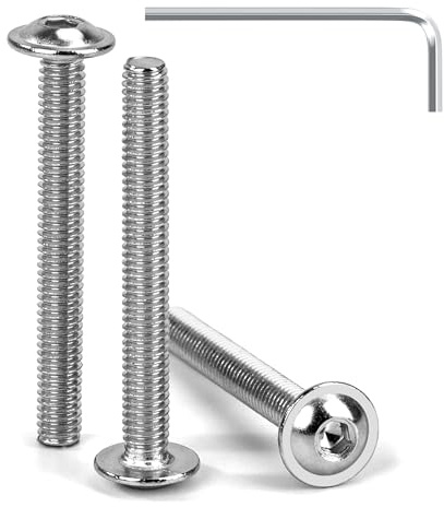 Tunejoy Viti a Testa Bombata con Flangia M4 x 35 mm Vite a Testa Esagonale Bulloni in Acciaio Inox A2 V2A Viti a Brugola con Chiavi a Esagono Filettatura Completa 30 Pezzi