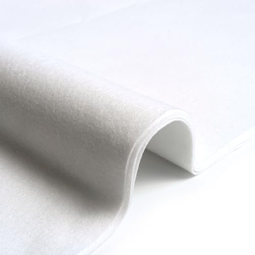 IPEA Filzstoff Weiß - Großes Stück 190 x 100 cm - Made in Italy - Weicher Filz Stoff Uni für Kleidung, Accessoires, Dekorationen, Kreationen, Patchwork - Stoff zum Nähen - Bastelfilz