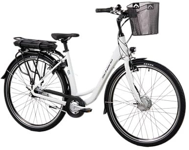F.lli Schiano E-Moon, E Bike für die Stadt 28 Zoll, 36V 14.5Ah Abnehmbarer Akku, Motor 250W 40Nm, Shimano Nexus 7-Gang City Ebike für Herren/Damen, Weiß