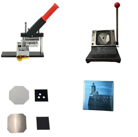 Badge Maker machine Square Fridge Magnet Making Machine Kit Including Materials pin button badge diy