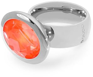 Qudo TIVOLA big silber Ring Edelstahl orange (orange ignite) (58 (19))
