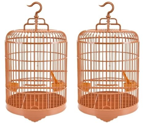 Papageienkäfig 2 Stück Vogelkäfig Vintage Vogelkäfige Sets Klassischer Runder Papageienkäfig Klassischer Runder Vogelvoliere Hängender Vogelkäfig Für Drinnen Draußen
