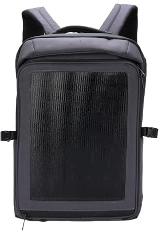 Garsent Sac à Dos d'alimentation du Panneau Solaire 30W, Sac D'ordinateur Portable de Grande capacité avec Port de Chargement USB, Sac à Dos Extérieur pour la Randonnée, Le Vélo, la