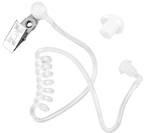 Ohrhörer Schallschlauch, Professioneller mit Clip und Schallschlauch Ohreinsatz, Transparenter Ohrhörer Schallschlauch für Funkgeräte, Einseitig tragbar, Ideal für Sicherheitsdienste & Kommunikation