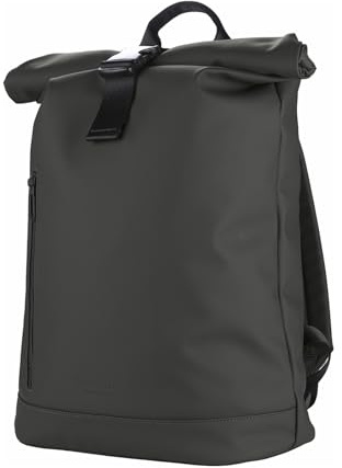 Tucano, Gommo Rolltop Zaino Porta PC per MacBook Pro 16 e Laptop 15.6 in Materiale Gommato, Zaino Lavoro Uomo Donna con Chiusura Arrotolabile, Tasca Imbottita e Fascia Trolley, Nero