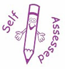 Xstamper Xclamations Self Assessed Ink Stamp (Impression Size: 22mm). Pre-Inked Stamper for Marking School Work, Refillable Ink Stamps with Protective Dome - Genuine Xstamper Self Inking Stamps