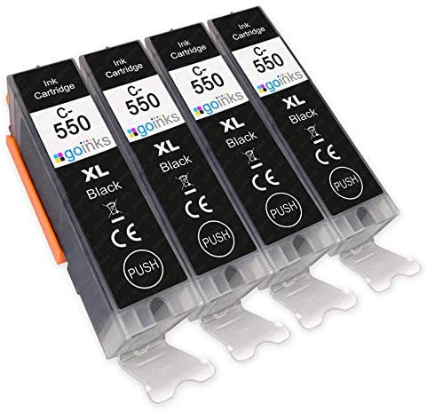 4 Go Inks Black Ink Cartridges to replace Canon PGI-550Bk Compatible / Non-OEM for PIXMA Printers, High Capacity