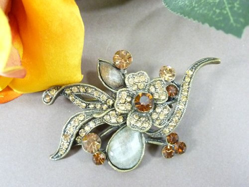 Bella Vita Dapo Modische Brosche Ansteckblüte braun Modeschmuck Geschenk Anhänger