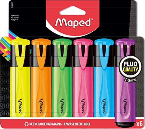 Maped Evidenziatore Fluo Pep'S Classic Colori Assortiti In Busta 6 Pz