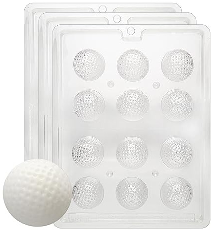 CybrTrayd S051-3BUNDLE Golf Balls 3D Chocolate Candy Mold with Exclusive Copyrighted Chocolate Molding Instructions